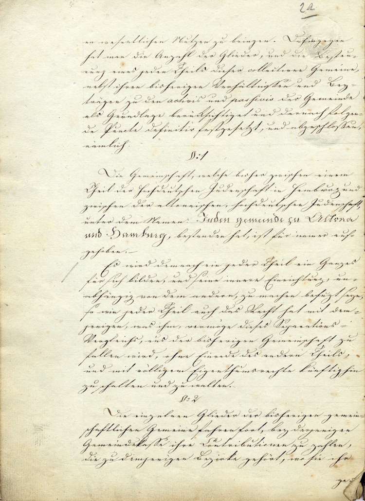 Separations-Contract der Altonaer Gemeinde vom 26. April 1812