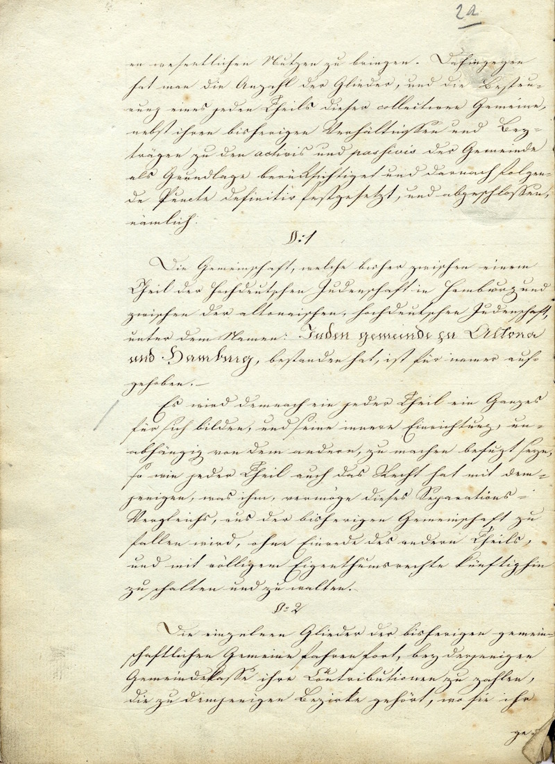 Separations-Contract der Altonaer Gemeinde vom 26. April 1812